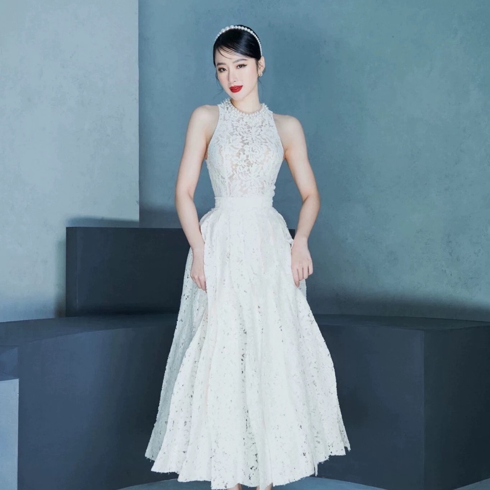 Elegant Lace White Dress